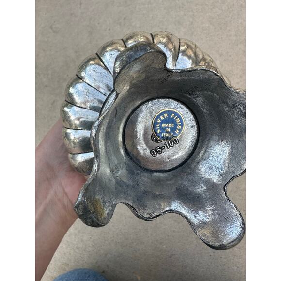 Italian Silver finish Pitcher decor vase floral Romatic scrolling baroque Italy - Picture 6 of 7